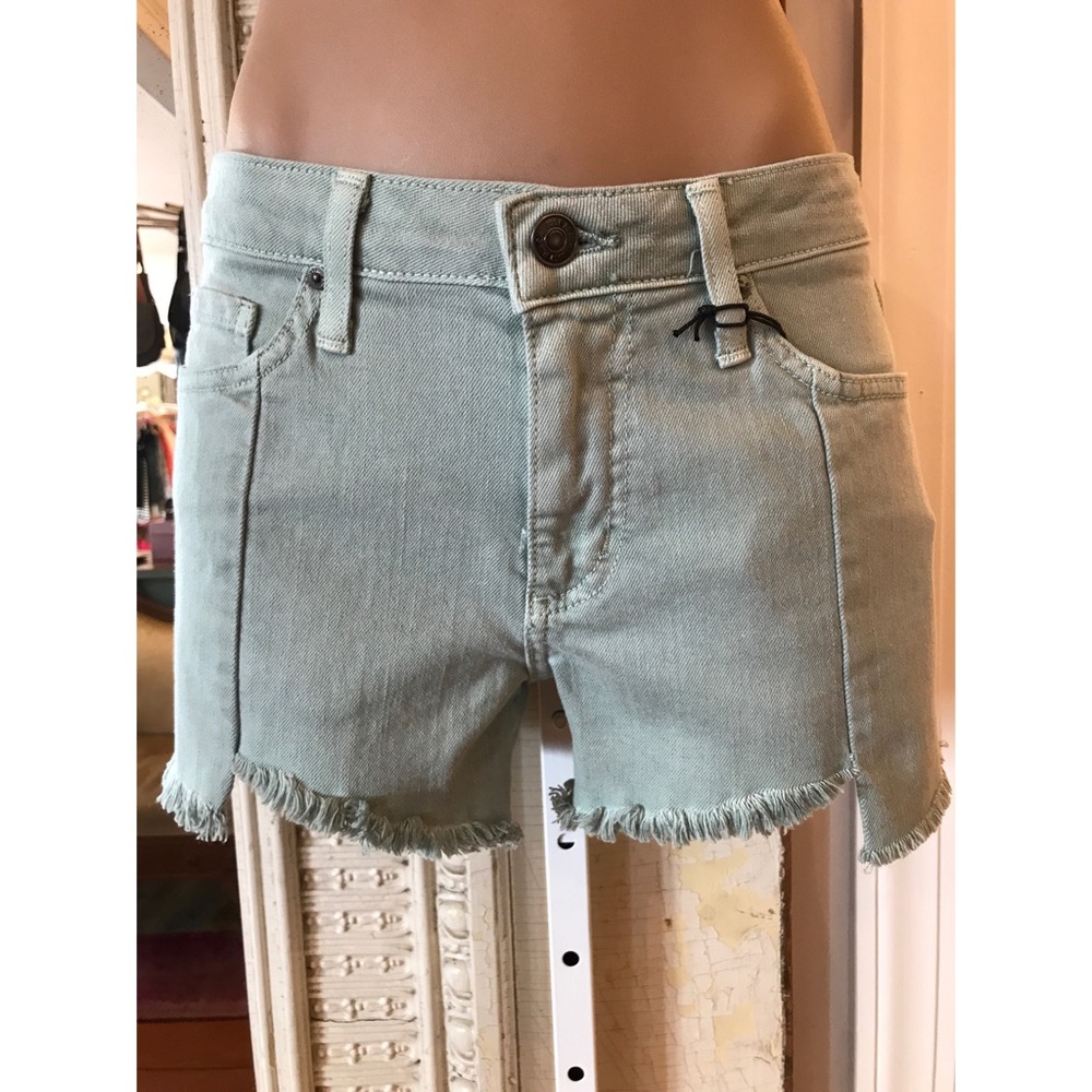 Pale Green Denim Short